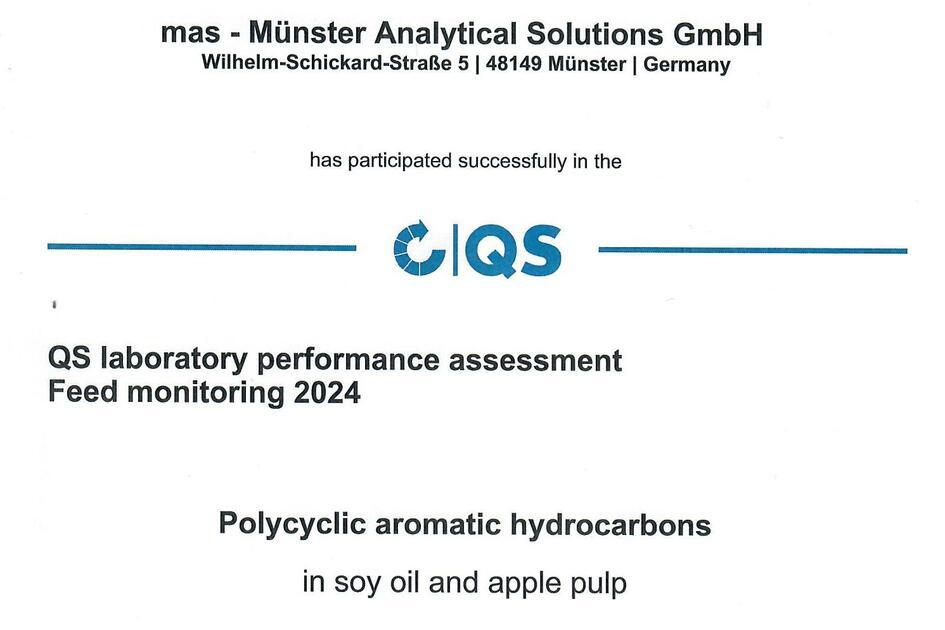 Qs Lab News - Company | QS Laboratory Performance Assessment on PAHs in Soy ...